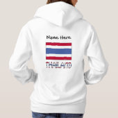 Pull À Capuche Thaïlande et drapeau thaï avec votre nom (Dos)