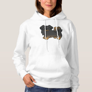 Pull À Capuche Tibétain Spaniel noir et feu Chien de dessin animé