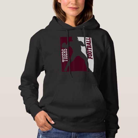 Pull À Capuche Tigers Football Silhouette Tacker Maroon White Lov (Devant)