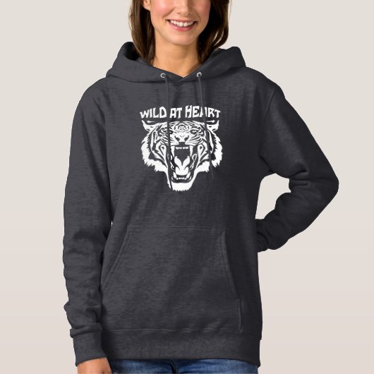 Pull À Capuche Tigre blanc rugissant | Sauvage au coeur (Devant)
