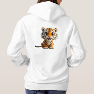 Pull À Capuche Tigre orange et blanc