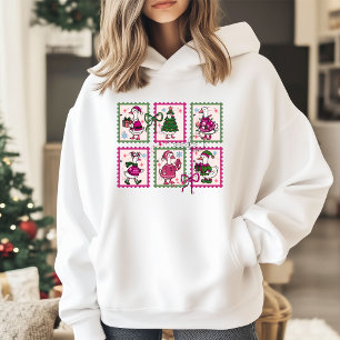Pull À Capuche Timbres Vintage Silly Goose de Noël