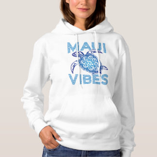 Pull À Capuche Tortue bleue polynésienne Maui Vibes