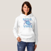 Pull À Capuche Tortue bleue polynésienne Maui Vibes (Devant entier)