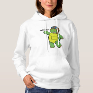 Pull À Capuche Tortue comme pilote avec avion en papier