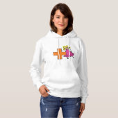 Pull À Capuche Touche mignonne fille avec signe plus (Devant entier)