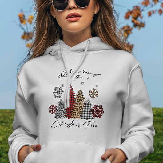Pull À Capuche Tourner autour de l'arbre de Noël à carreaux écoss