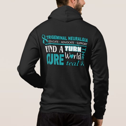 Pull À Capuche Tournez le monde Turquoise...TN (Dos)