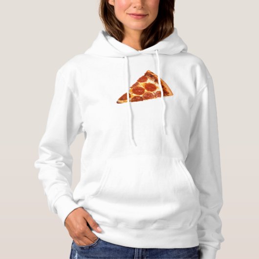 Pull À Capuche Tranche de pizza pepperoni classique de SlipperyJo (Devant)
