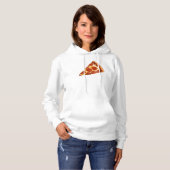 Pull À Capuche Tranche de pizza pepperoni classique de SlipperyJo (Devant entier)