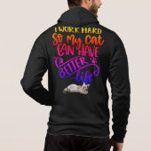 Pull À Capuche Travailler pour mon chat (Dos)
