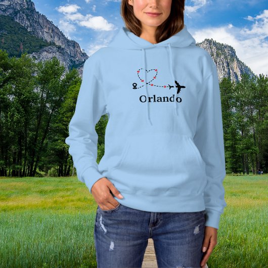 Pull À Capuche Travel Airplane & Heart Custom Location
