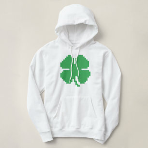 Pull À Capuche Trèfle chanceux de quatre feuilles de pixel de 8