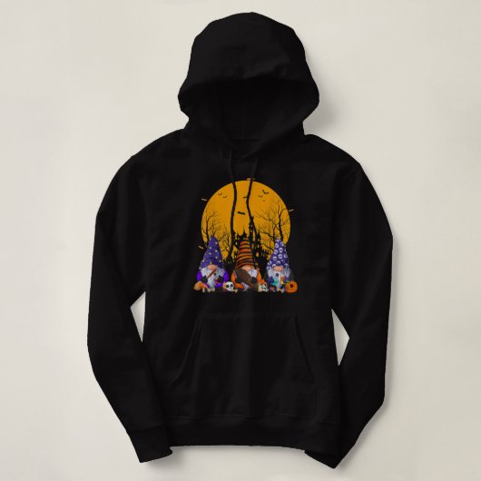 Pull À Capuche Trois Gnomes Joyeux Halloween Automne Candy Corn P (Design devant)