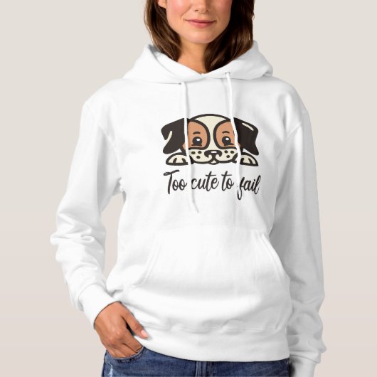 Pull À Capuche Trop mignon pour échouer (Devant)