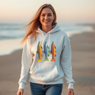 Pull À Capuche Truite arc-en-ciel colorée