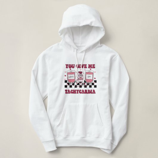 Pull À Capuche tu me donnes la tachycardie (Design devant)