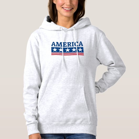 Pull À Capuche Typographie Patriotique Américaine (Devant)