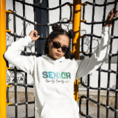 Pull À Capuche Typographie Senior Bleu Vert 2026
