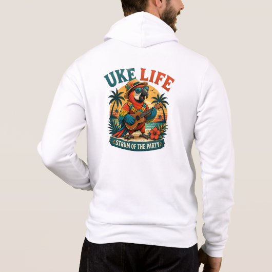 Pull À Capuche Uke Life Parrot – Island Vibes Ukulele Bird (Dos)