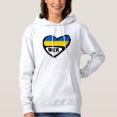 Pull À Capuche Ukraine Code Pays Coeur Drapeau, UKR (Devant)