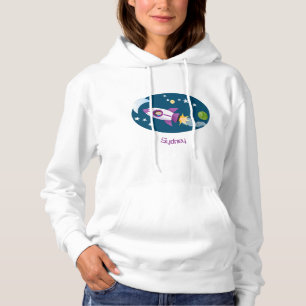 Pull À Capuche Un adorable vaisseau-fusée dans l'espace dessin an