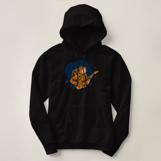 Pull À Capuche Un astronaute joue de la guitare dans l'espace (Design devant)