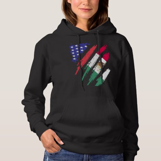Pull À Capuche Un Patriote Mexicain Américain Cultivé Coeur Drape (Devant)
