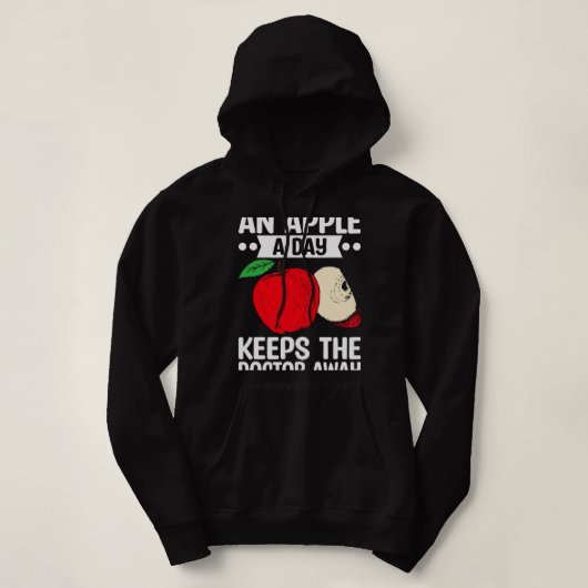 Pull À Capuche Une Pomme Par Jour Empêche Le Médecin De Picker Fr (Design devant)