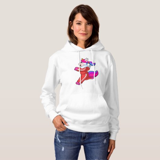 Pull À Capuche Unicorne en cours d'exécution (Devant entier)