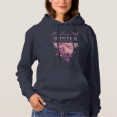 Pull À Capuche Unicorne rose hiver enchantée Rétro (Devant)
