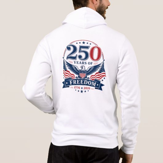 Pull À Capuche USA 250 ans de liberté - Design patriotique d'aigl (Dos)