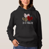 Pull À Capuche Valentines Day Hearts Leopard Red Plaid 2nd Grade  (Devant)