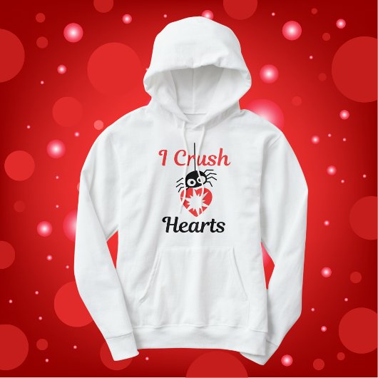 Pull À Capuche Valentine's I Crush Hearts mignon araignée |