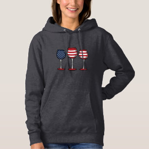 Pull À Capuche Verres à vin patriotiques dessin de t-shirt vector