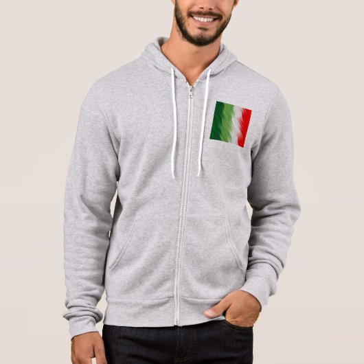 Pull À Capuche Vert, blanc étoile et trèfle rouge ombré brisé (Devant)