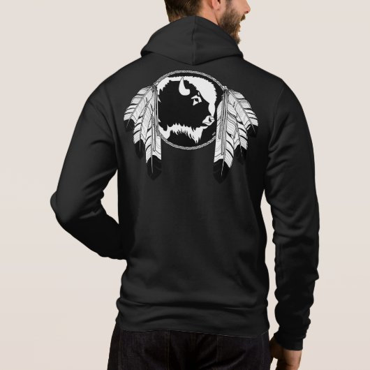 Pull À Capuche Veste Native Art Jackets Métis Spirit Buffalo (Dos)