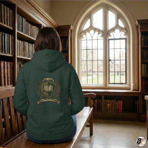 Pull À Capuche Veste vintage vert foncé à blason 'Ad Astra Per As