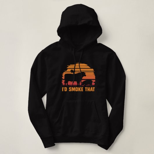 Pull À Capuche Viande Fumer Barbecue Chef Steak Grillades BBQ (Design devant)