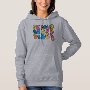 Pull À Capuche Vibes colorées de deuxième année - Retour à l'écol