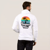 Pull À Capuche Vibes d'été avec design de palmiers (Dos entier)