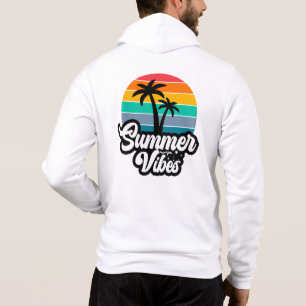 Pull À Capuche Vibes d'été avec design de palmiers