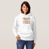 Pull À Capuche Vibes Éffrayantes Épais-Halloween-Citrouille-Drôle (Devant entier)