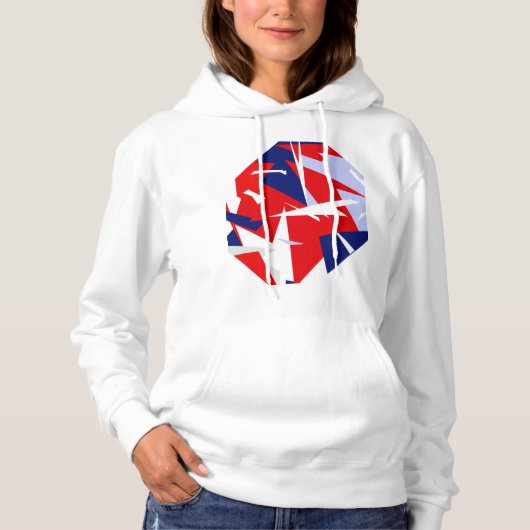 Pull À Capuche Vibes positives Bleu rouge blanc (Devant)