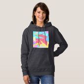 Pull À Capuche Vibes positives couleurs pastel Abstrait (Devant entier)