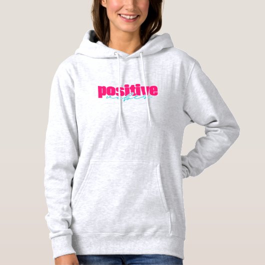 Pull À Capuche Vibes Positives Rose Chaud & Turquoise Confortable (Devant)