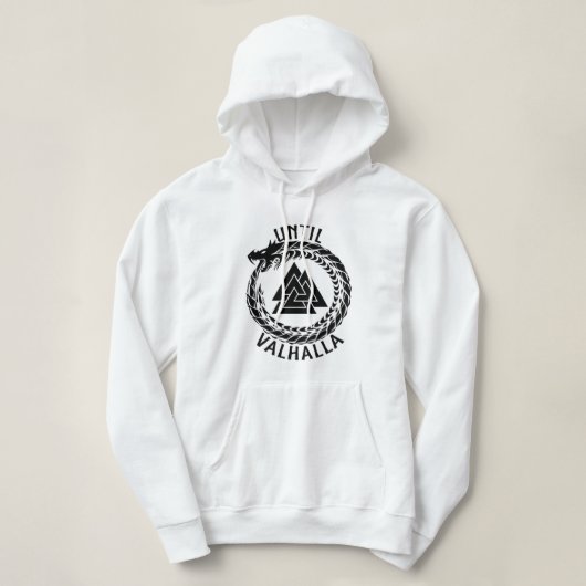 Pull À Capuche Viking Jormungandr jusqu'à Valhalla (Design devant)