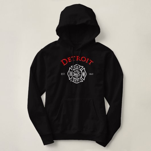 Pull À Capuche Ville de Detroit Secourt incendie Michigan Pompier (Design devant)