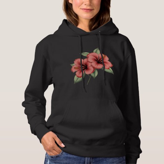 Pull À Capuche Vintage Hibiscus women's hoodie (Devant)