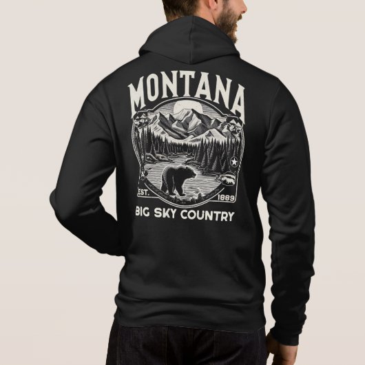 Pull À Capuche Vintage Montana Big Sky Country (Dos)
